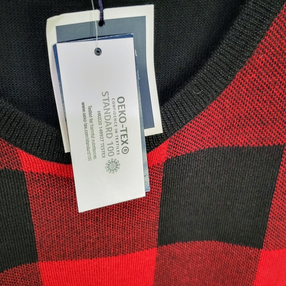 Club Room Mens 3XL Crew Neck Merino Wool Blend Plaid Sweater NWT - Picture 6 of 10